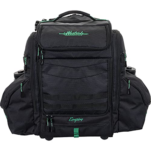 Westside Discs Empire Disc Golf backpack | Large Frisbee golf bag | Holds up to 24 Discs (Black)