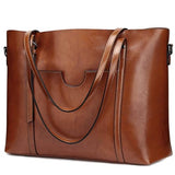 S-ZONE Women Genuine Leather Top Handle Satchel Daily Work Tote Shoulder Bag