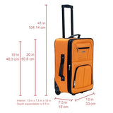 Rockland Fashion Softside Upright Luggage Set,Expandable, Orange, 2-Piece (14/19)