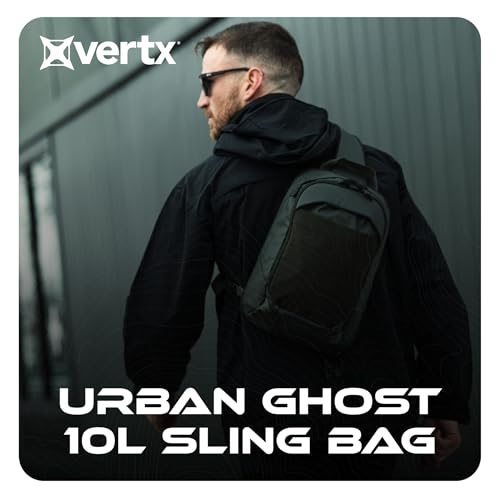 Vertx Urban Ghost Tactical Sling Bag (10L) – Durable Ripstop CCW Carry Pack with Rapid Access Tab, Lockable Zippers, It's Black - One Size