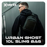 Vertx Urban Ghost Tactical Sling Bag (10L) – Durable Ripstop CCW Carry Pack with Rapid Access Tab, Lockable Zippers, It's Black - One Size