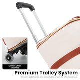 Luhxe Travel Convertible Carry On Garment Roller Bag 2.0 with Shoe Pouch & Detachable Shoulder Strap – Improved Zipper and reinforced straps - Snow