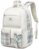 VANKANY Teen Girl School Backpack, Cute Bookbag with Laptop Compartment for Big Student Women College Mochilas Escolares para Niñas (Beige)