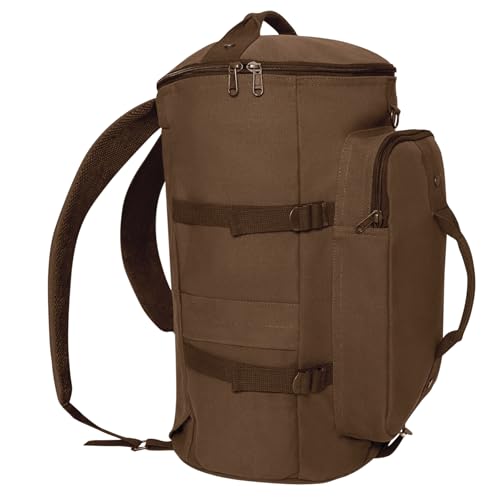 Rothco Convertible Canvas Duffle Backpack – Outdoor Camping Weekend Travel Bag 30L, Brown