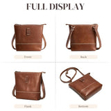 S-ZONE Leather Crossbody Bags for Women Small Over the Shoulder Purses and Handbags Trendy