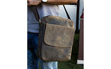 Leather crossbody bag messenger satchel tablet bag 11 inch for men and women