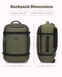 Hynes Eagle Rolling Backpack 42L Backpack with Wheels Airline Approved Carry on Luggage Laptop Travel Suitcase Bag for Women Men Dark Green