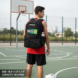 SEYATULLH Basketball Backpack with Ball Holder - Sports Equipment Bag with Shoe Compartment(Black)