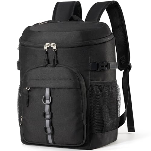 NECKORY Backpack Cooler, Leakproof Insulated Backpack Cooler for Men Women, Large Capacity Coolers Bag Portable for Lunch Camping Travel Picnic Hiking (Black)