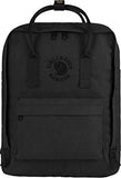 Fjällräven Re-Kanken Backpack - Lightweight Durable Everyday Travel Laptop Bag, Black