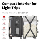VATILIN 20 Inch Aluminum Frame Hardside Carry On Luggage, Airline Approved Zipperless Lightweight Suitcase with Spinner Wheels & TSA Lock for International Travel & Business, Silver