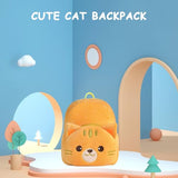 VASCHY Toddler Backpack, Baby Boys and Girls Cute Plush Animal Small Daycare Backpack for Baby Little Kids Yellow Cat