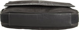 Kenneth Cole REACTION Risky Business Messenger Full-Grain Colombian Leather Crossbody Laptop Case & Tablet Day Bag, Black
