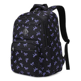 Sisipoet Girls Backpack, Lightweight School Backpack Multiple-pocket College Bookbag for Teen Girls Travel Backpack with Luggage Strap for Women, Black with Purple Bow