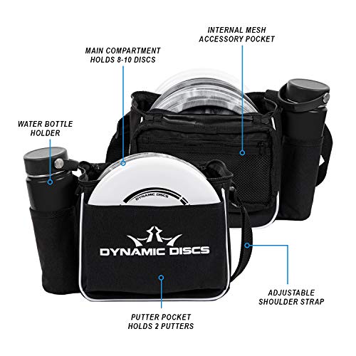 DYNAMIC DISCS Cadet Disc Golf Bag | Introductory Disc Golf Bag | Great for Beginners and Casual Disc Golf Rounds | Lightweight and Durable Frisbee Golf Bag | 10-12 Disc Capacity… (Black)