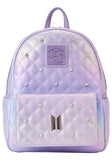 Loungefly BTS Logo Iridescent Purple Mini Backpack