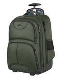 MATEIN Rolling Backpack, 17 Inch Travel Laptop Backpacks with Wheels, Water Resistant Large Roller Carry On Luggage Wheeled, Trolley Overnight Suitcase Business College Computer Bag, Green