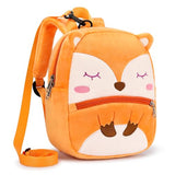 mibasies Toddler Backpacks for Girls 2-4: Cute Fox Plush Backpack - 3D Animal Cartoon Mini Travel Bag -10 inch Backpack Leash for Toddlers 1-3