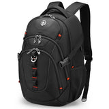 Swissdigital Design Laptop Backpack, Travel Backpack with USB Charging Port Fits 15.6 inches Computer, 31L College School Bookbag for Men, Black | SD803-01
