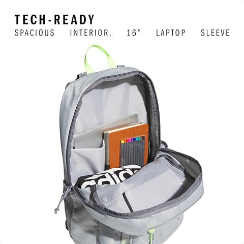adidas Excel 7 School Backpack for Laptop, Gym and Travel, 34L, Stone Grey/Team Royal Blue/Lucid Lemon Yellow/7, OSFA