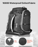 VEVOR Ski Boot Bag, 65L, Snowboard Boots Travel Backpack for Men Women, with Waterproof Exterior & Bottom, Durable 1680D Oxford, Bag for Skis, Snowboard, Helmet, Goggles, Gloves, Accessories (Black)