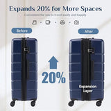 OLIXIS 28 Inch Luggage, Hardside Checked Suitcase with Spinner Wheels, Lightweight ABS Hard Shell Travel Luggage, TSA Approved Lock, Expandable Large Suitcase for Business & Travel–Blue