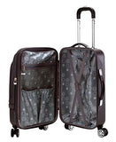 Rockland Milan Hybrid Spinner Wheel Luggage set, Grey, 3-Piece Set (20/24/28), Brown (F136-BROWN)