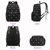 FADOVYE Waterproof Laptop Backpack for Girls Women, Water Resistant College School Backpack Casual Daypacks with Lunch Box Pencil Case (Bows-Black)