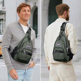 WITZMAN Sling Bag for Men Casual Crossbody Bag with USB Charging Port