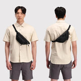 Topo Designs Mountain Waist Pack – Durable Lightweight Hip Pack, Shoulder Sling Bag for Daily Essentials, Adjustable Fit, 2 Storage Pockets, 410D Nylon Ripstop, 2L capacity (Black/Natural)