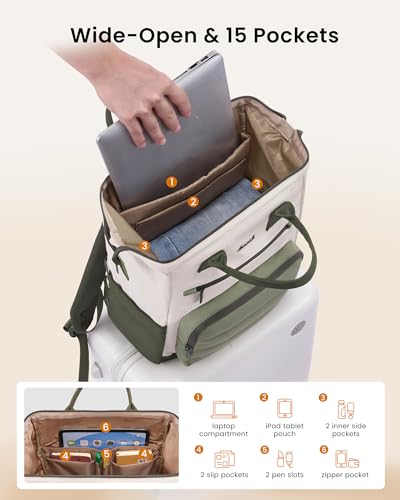 LOVEVOOK Puffer Laptop Backpack for Women, 15.6 Inch Work Backpack purse for Nurse Teacher, College Back to School Bookbag for Teen Girls, Personal Item Travel Bag Computer Daypack for Daily Commute