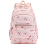Phaoullzon Girls High Middle School Coquette Backpack for Teen Kawaii Bows Bookbag College Daypack,Pink Bow