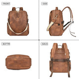 Dora & Liz Leather Laptop Backpack for Women, 15.6 Inch Travel Computer Bag