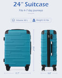 Coolife Hardside ABS Luggage, TSA Lock, Spinner Wheels, 24in Checked