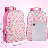 Trail maker Fun School Backpack for Elementary Middle School Girls and Boys | 17 Inch Printed Backpacks for School Kids, Travel (Cheerful Cherries)