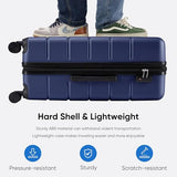 OLIXIS 24 Inch Luggage, Hardside Suitcase with Spinner Wheels, Lightweight ABS Hard Shell Checked Luggage, TSA Approved Lock, Expandable Medium Suitcase for Travel & Business–Blue
