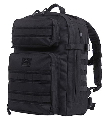 Rothco Fast Mover Tactical Backpack - Outdoor Hiking Pack for EDC Essential Gear (Black)