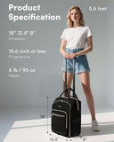 Rolling Backpack for Women, Travel Backpack with Wheels, Vertical Storage Wheeled Laptop Backpack, Overnight Underseat Carry on Luggage for College Business Work, Stylish Rolling Laptop Bag, Black