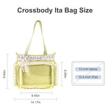 Ita Bag,DIY Pin Display Bag with Insert and Accessories,4 Color Anime Kawaii Ita Crossbody Purse with Adjustable Straps,Lace Cute Itabag with Clear Pocket, Y2K Shoulder Bags for Women(Yellow)