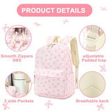 LEDAOU Girls Backpack with Lunch Box Set, 16 Inch Corduroy School Backpack for Girls Ages 5-10, Cute Bow Kids Bookbag for Preschool Kindergarten Elementary, Water Resistant School Bag