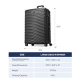 Travelpro Maxlite Air V2 Hardside Expandable Checked Luggage, 8 Spinner Wheels, Lightweight Hard Shell Suitcase, TSA lock, Black, Checked Large 28-Inch