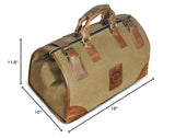 Handadsume Water Resistant Canvas + Leather Travel Luggage Tote Duffle Gym Suitcase Weekender Overnight Bag For Men Male FB8151 (A-Brown)