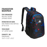 adidas Foundation Backpack, Splatter Black/Bright Royal Blue, OSFA