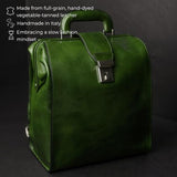 Time Resistance Leather Backpack for Men and Women - Business Rucksack Laptop Bag (Green)