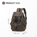 SUIKIHUM Vintage Canvas Backpack for Men Women, Durable Casual Daypack, Large Capacity Travel Rucksack Fits for Hiking and Daily Use (Coffee)