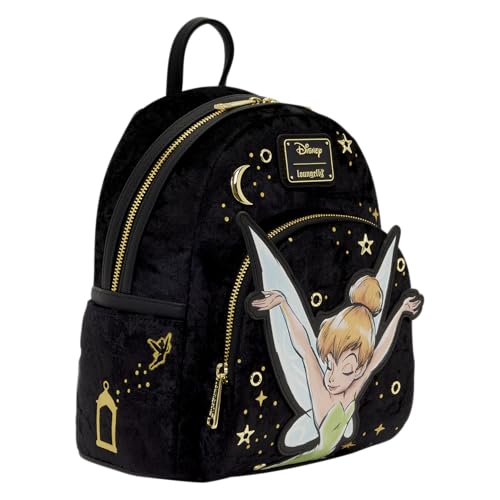 Loungefly Disney: Tinker Bell - Pixie Dust - Velvet Mini Backpack - Great for Kids & Adults - Collectible Bags