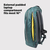 Topo Designs Global Pro Backpack, Waterproof X-Rip Fabric, Metal Hardware, External Access Laptop Sleeve, Pass Through Sleeve, Rugged + Minimalist PFC-Free (Dark Pine)