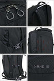 Gregory Nano 18L Unisex Day Hiking/Commuter/Active Travel Backpack, Breathable Backpanel, Hydration Port, One Size Fits All, Obsidian Black