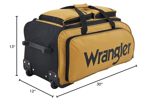 Wrangler Wesley Rolling Duffel Bag, Ambergold, Large 30-Inch