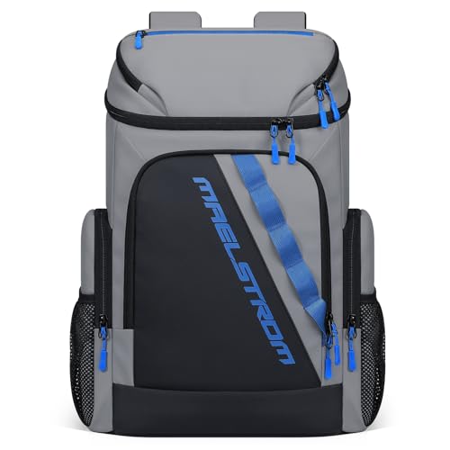 Maelstrom Backpack Cooler,36 Can Cooler Backpack,Soft Cooler Bag Insulated Leakproof,Lightweight Ice Chest Backpack,Travel Cooler Lunch Backpack for Camping,Hiking,Beach(Grey)